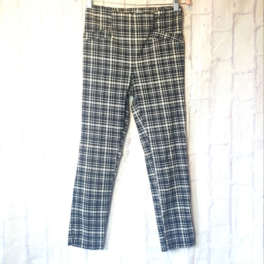 JOE B by JOE BENBASSET Pull-on Stretch Plaid Ankle Pants